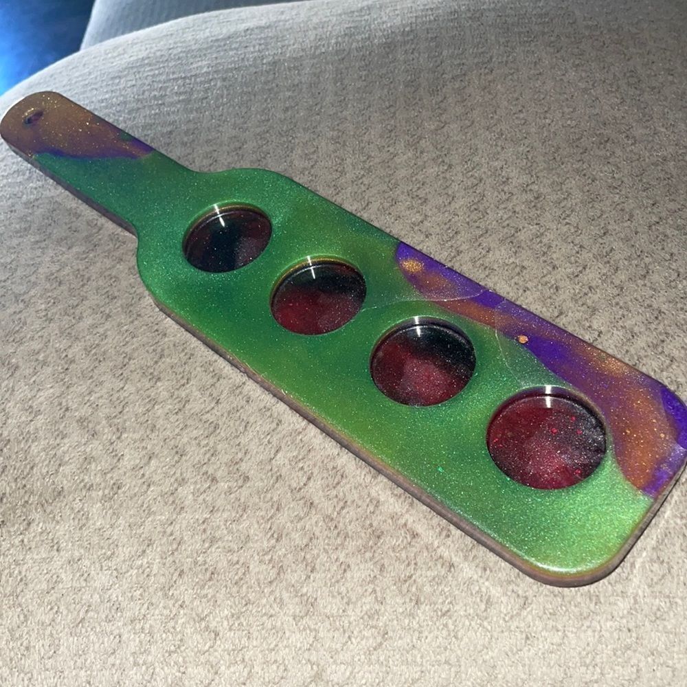 Handmade resin epoxy shot flight board